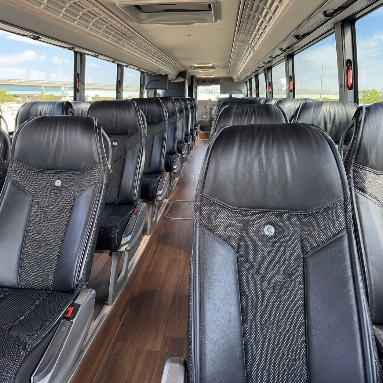lancaster 56 passenger charter bus inside